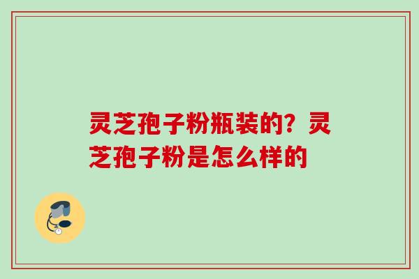 灵芝孢子粉瓶装的？灵芝孢子粉是怎么样的