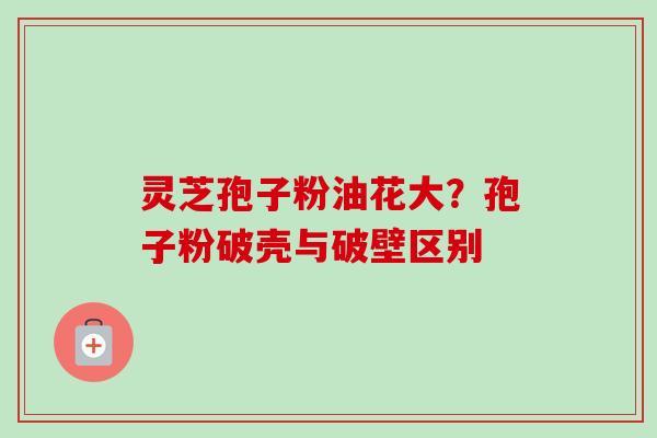灵芝孢子粉油花大？孢子粉破壳与破壁区别