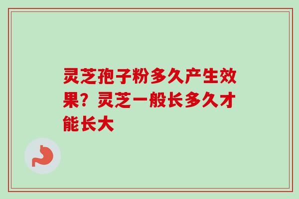 灵芝孢子粉多久产生效果?灵芝一般长多久才能长大 灵芝孢子粉多久产生效果?灵芝一般长多久才能长大