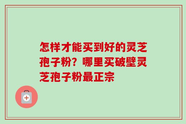 怎样才能买到好的灵芝孢子粉？哪里买破壁灵芝孢子粉最正宗