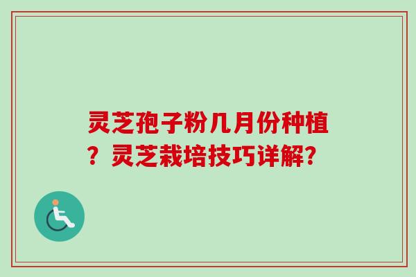 灵芝孢子粉几月份种植？灵芝栽培技巧详解？