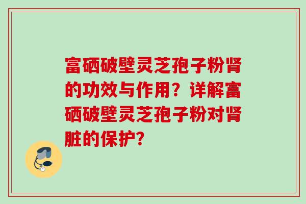 富硒破壁灵芝孢子粉肾的功效与作用？详解富硒破壁灵芝孢子粉对肾脏的保护？