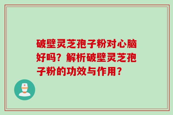 破壁灵芝孢子粉对心脑好吗？解析破壁灵芝孢子粉的功效与作用？