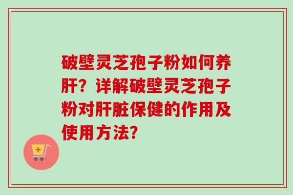 破壁灵芝孢子粉如何养肝？详解破壁灵芝孢子粉对肝脏保健的作用及使用方法？