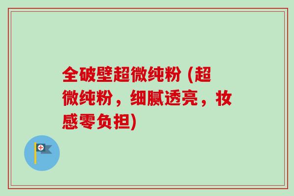 全破壁超微纯粉 (超微纯粉，细腻透亮，妆感零负担)