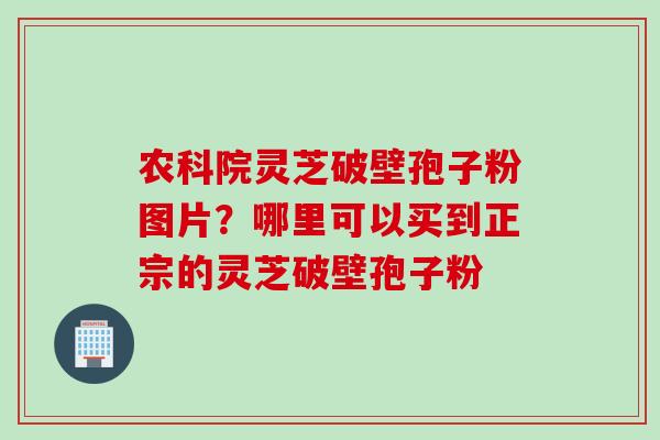 农科院灵芝破壁孢子粉图片？哪里可以买到正宗的灵芝破壁孢子粉
