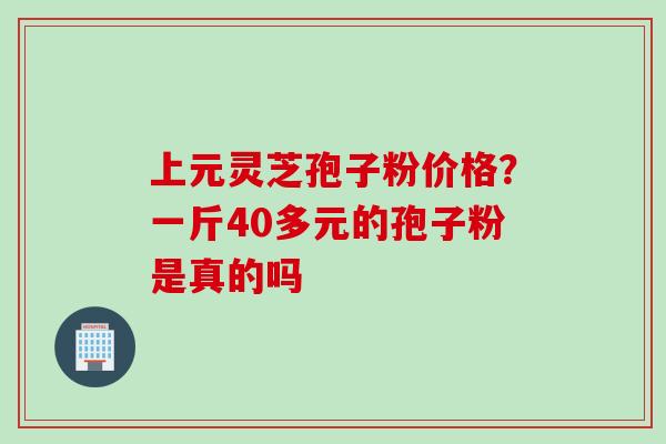 上元灵芝孢子粉价格?一斤40多元的孢子粉是真的吗 上元灵芝孢子粉价格?一斤40多元的孢子粉是真的吗