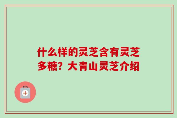 什么样的灵芝含有灵芝多糖？大青山灵芝介绍