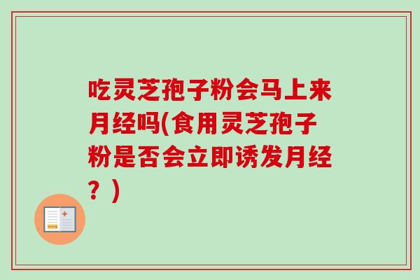 吃灵芝孢子粉会马上来月经吗(食用灵芝孢子粉是否会立即诱发月经？)