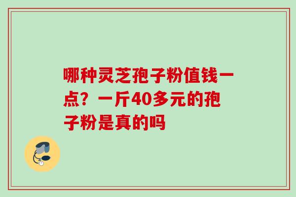 哪种灵芝孢子粉值钱一点？一斤40多元的孢子粉是真的吗