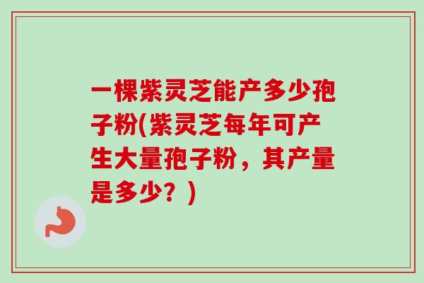 一棵紫灵芝能产多少孢子粉(紫灵芝每年可产生大量孢子粉，其产量是多少？)