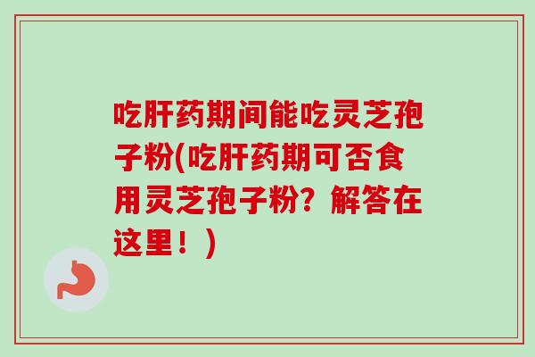 吃肝药期间能吃灵芝孢子粉(吃肝药期可否食用灵芝孢子粉？解答在这里！)
