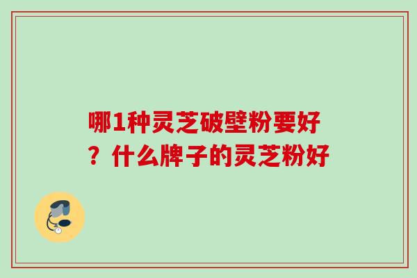 哪1种灵芝破壁粉要好？什么牌子的灵芝粉好