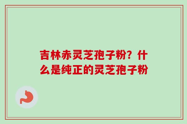 吉林赤灵芝孢子粉？什么是纯正的灵芝孢子粉