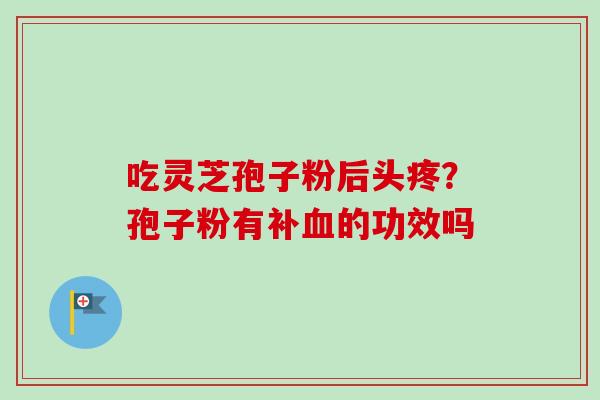吃灵芝孢子粉后头疼？孢子粉有补血的功效吗