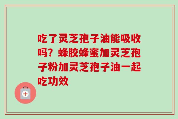 吃了灵芝孢子油能吸收吗？蜂胶蜂蜜加灵芝孢子粉加灵芝孢子油一起吃功效