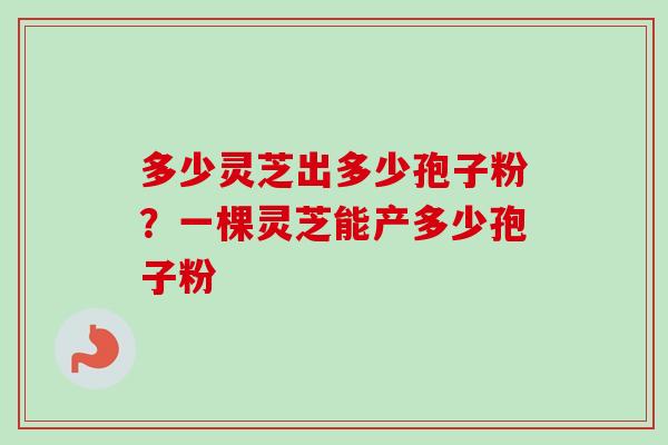 多少灵芝出多少孢子粉？一棵灵芝能产多少孢子粉