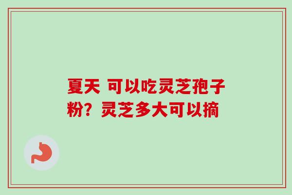 夏天 可以吃灵芝孢子粉？灵芝多大可以摘