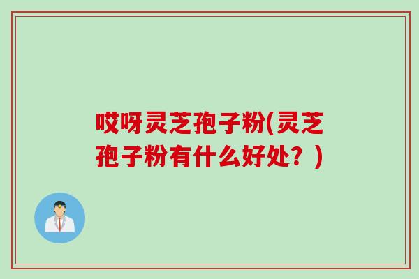 哎呀灵芝孢子粉(灵芝孢子粉有什么好处？)