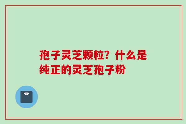 孢子灵芝颗粒？什么是纯正的灵芝孢子粉