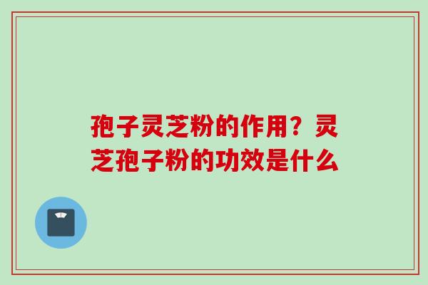 孢子灵芝粉的作用？灵芝孢子粉的功效是什么