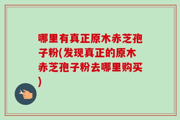 哪里有真正原木赤芝孢子粉(发现真正的原木赤芝孢子粉去哪里购买)