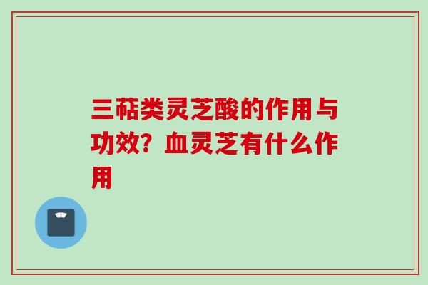 三萜类灵芝酸的作用与功效？血灵芝有什么作用