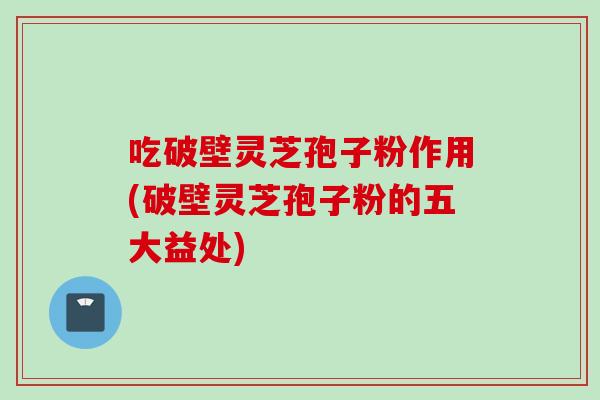 吃破壁灵芝孢子粉作用(破壁灵芝孢子粉的五大益处) 吃破壁灵芝孢子粉作用(破壁灵芝孢子粉的五大益处)