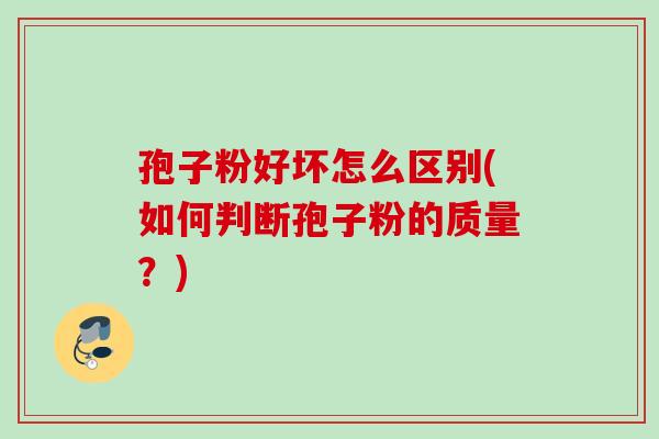 孢子粉好坏怎么区别(如何判断孢子粉的质量？)