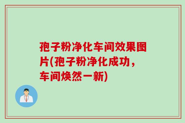 孢子粉净化车间效果图片(孢子粉净化成功，车间焕然一新)