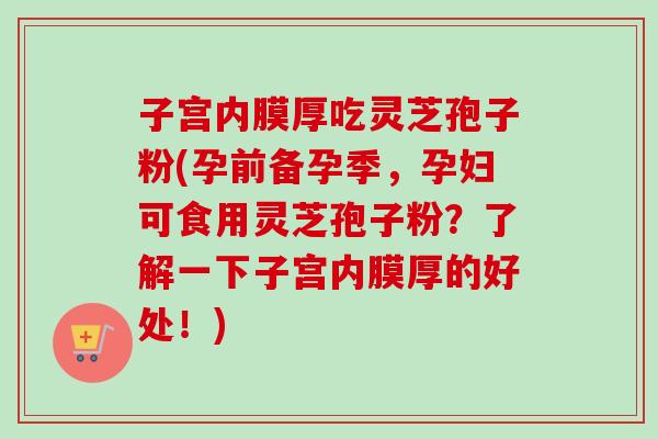 子宫内膜厚吃灵芝孢子粉(孕前备孕季，孕妇可食用灵芝孢子粉？了解一下子宫内膜厚的好处！)