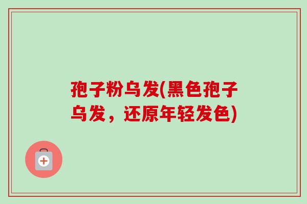 孢子粉乌发(黑色孢子乌发，还原年轻发色)