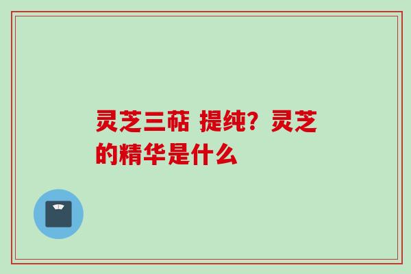 灵芝三萜 提纯?灵芝的精华是什么 灵芝三萜 提纯?灵芝的精华是什么