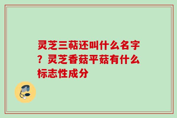 灵芝三萜还叫什么名字？灵芝香菇平菇有什么标志性成分