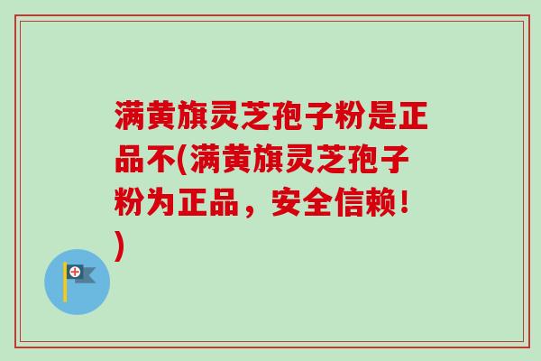 满黄旗灵芝孢子粉是正品不(满黄旗灵芝孢子粉为正品，安全信赖！)