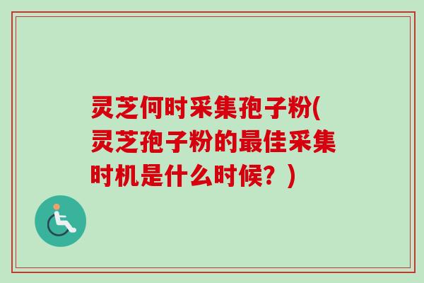 灵芝何时采集孢子粉(灵芝孢子粉的最佳采集时机是什么时候？)