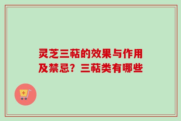 灵芝三萜的效果与作用及禁忌？三萜类有哪些