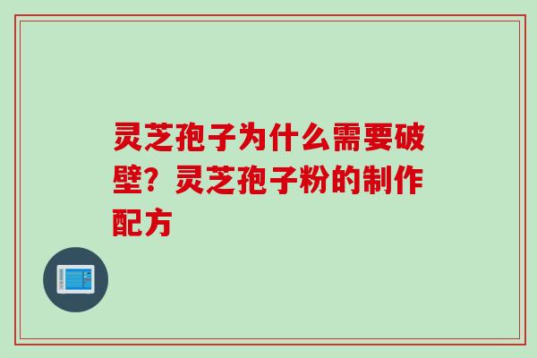 灵芝孢子为什么需要破壁？灵芝孢子粉的制作配方