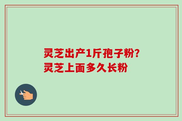 灵芝出产1斤孢子粉？灵芝上面多久长粉
