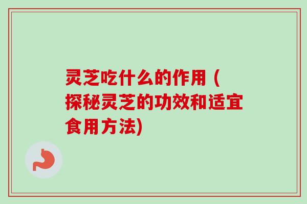灵芝吃什么的作用 (探秘灵芝的功效和适宜食用方法)