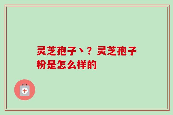 灵芝孢子丶？灵芝孢子粉是怎么样的