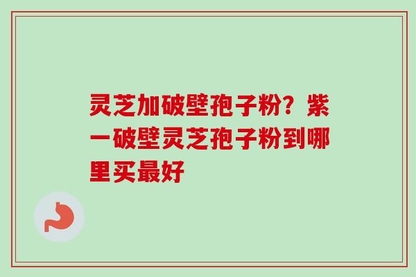 灵芝加破壁孢子粉？紫一破壁灵芝孢子粉到哪里买最好