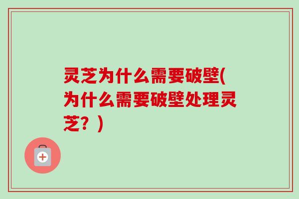 灵芝为什么需要破壁(为什么需要破壁处理灵芝？)