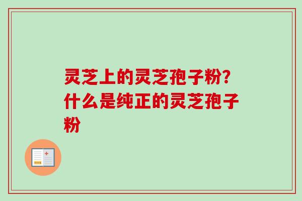 灵芝上的灵芝孢子粉？什么是纯正的灵芝孢子粉