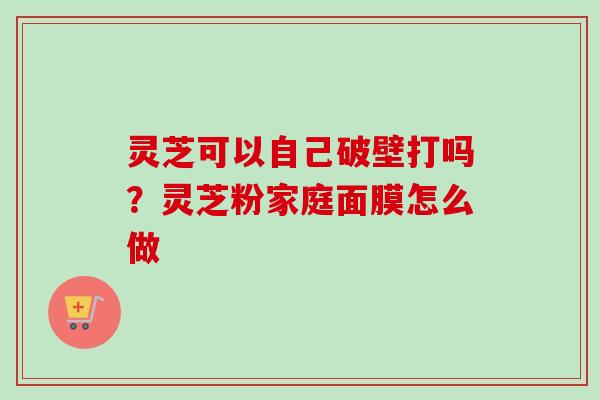 灵芝可以自己破壁打吗？灵芝粉家庭面膜怎么做