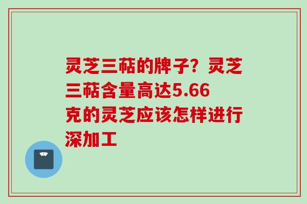 灵芝三萜的牌子？灵芝三萜含量高达5.66克的灵芝应该怎样进行深加工