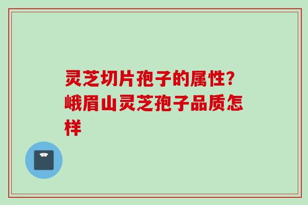 灵芝切片孢子的属性？峨眉山灵芝孢子品质怎样