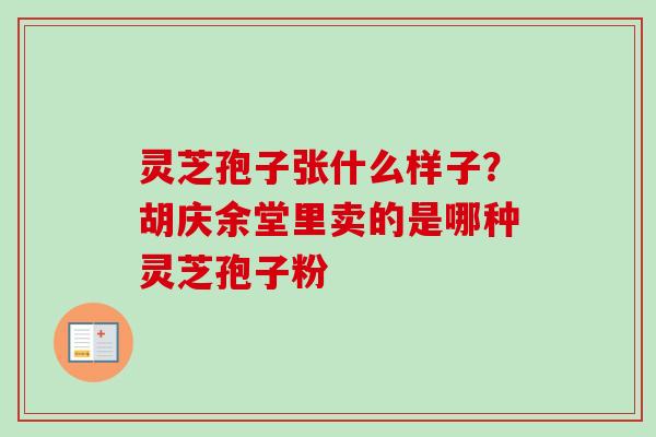 灵芝孢子张什么样子？胡庆余堂里卖的是哪种灵芝孢子粉