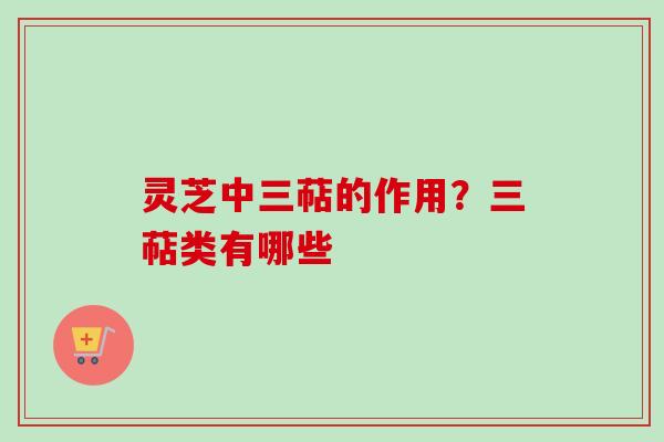 灵芝中三萜的作用？三萜类有哪些