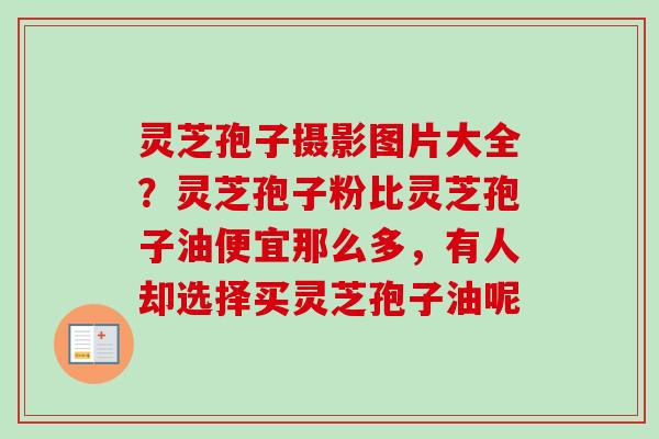 灵芝孢子摄影图片大全？灵芝孢子粉比灵芝孢子油便宜那么多，有人却选择买灵芝孢子油呢